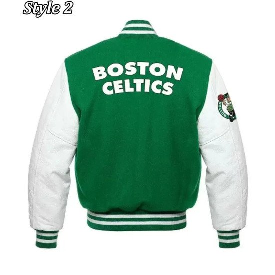 Boston Celtics Green and White Varsity Jacket