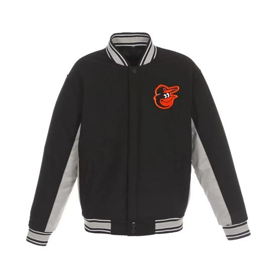 Accent Baltimore Orioles Black and Gray Varsity Wool Jacket