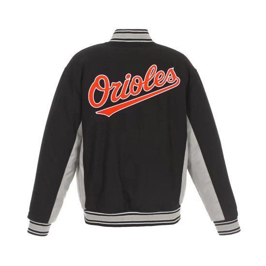 Accent Baltimore Orioles Black and Gray Varsity Wool Jacket