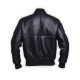 American Flag Black Leather Bomber Jacket for Men