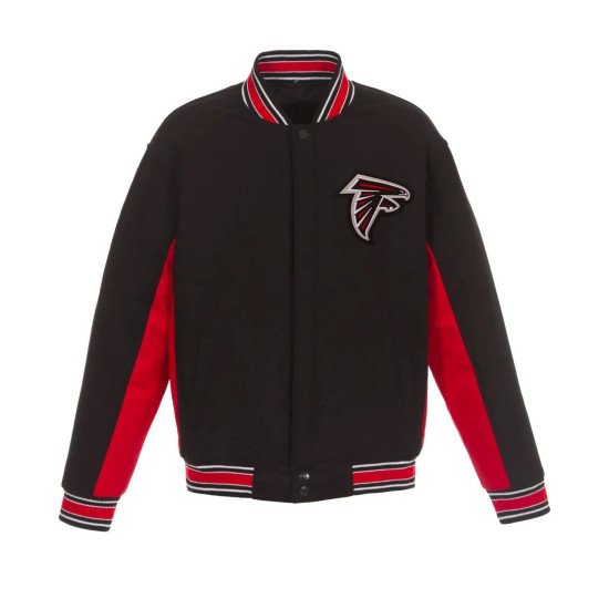 Atlanta Falcons Black and Red Varsity Wool Jacket