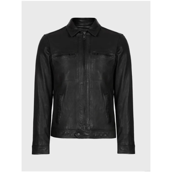 Benjamin Hollingsworth Virgin River S04 Dan Brady Black Leather Jacket