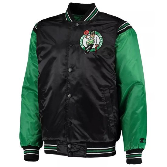 Black Kelly Green Boston Celtics The Enforcer Satin Jacket