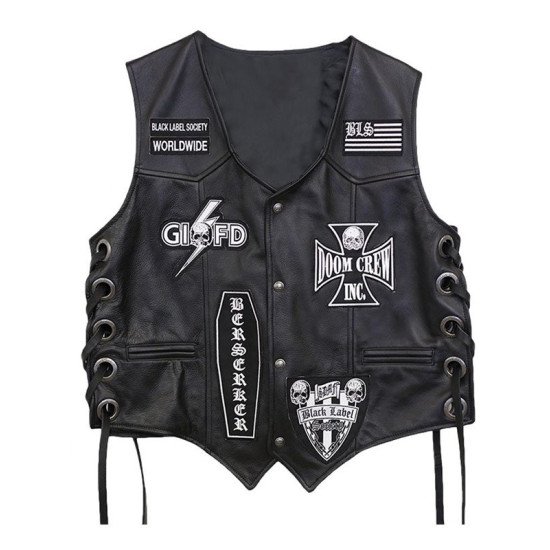 Black Label Society Men's Leather Vest