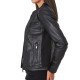 Black Leather Biker Jacket Womens