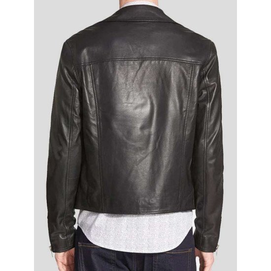 Black Leather Fashion Motorcycle Jacket For Men’s