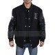 Black Letterman Bomber Varsity Jacket