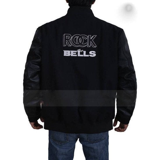 Black Letterman Bomber Varsity Jacket