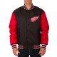 Black Red Detroit Red Wings Two Hit Poly Twill Jacket