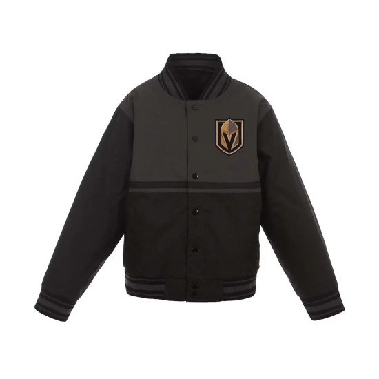 Black Vegas Golden Knights Youth Poly Twill Jacket