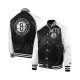 Black White Brooklyn Nets Point Guard Satin Jacket