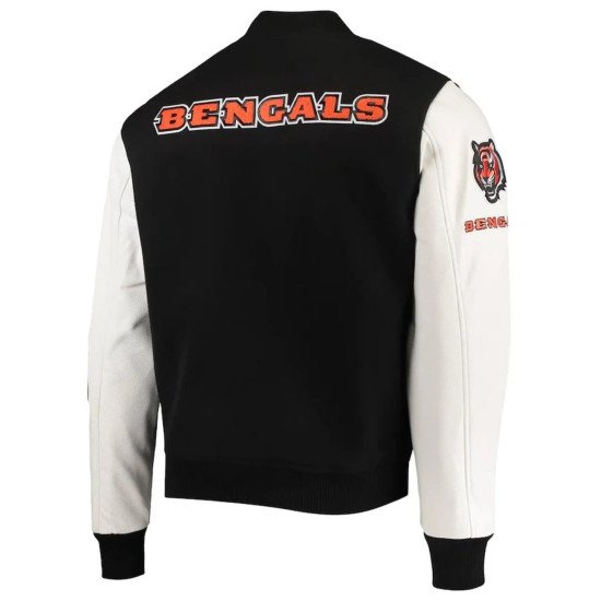 Black White Cincinnati Bengals Varsity Jacket