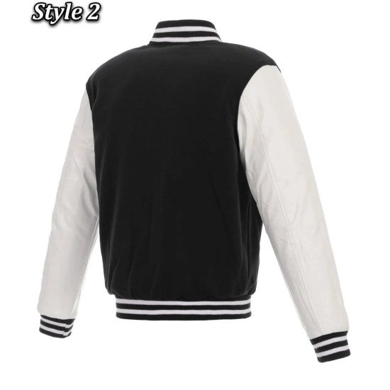 Black White Milwaukee Bucks Varsity Jacket