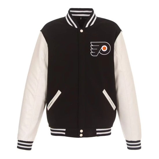 Black White Philadelphia Flyers Varsity Jacket