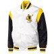 Black White Pittsburgh Steelers Throwback Warm-Up Pitch Varsity Satin Jacket