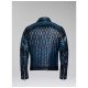 Blue Bugatti Leather Jacket for Men