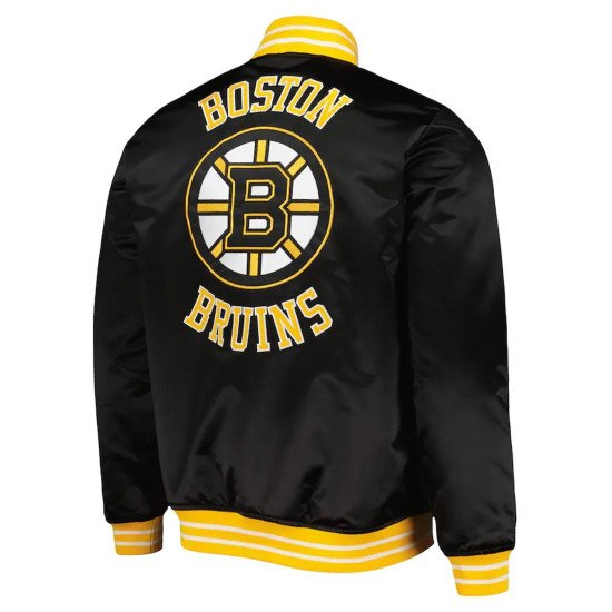 Boston Bruins Black Full-Snap Satin Jacket