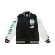 Boston Celtics Team Origins Varsity Black and White Satin Jacket