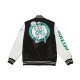 Boston Celtics Team Origins Varsity Black and White Satin Jacket