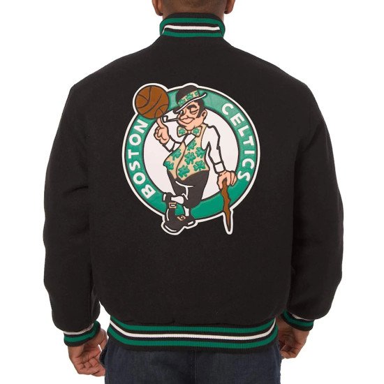 Boston Celtics Varsity Black Wool Jacket