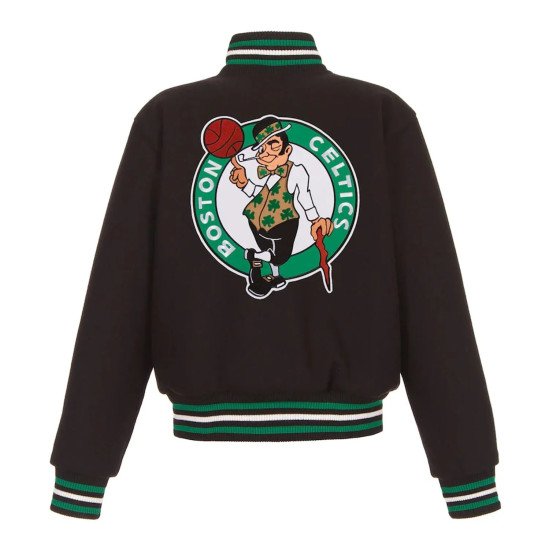 Boston Celtics Varsity Black Wool Jacket