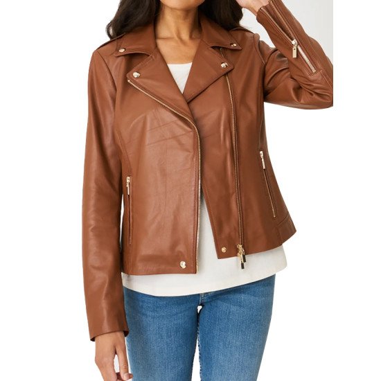 Brown Leather Motorcycle Jacket