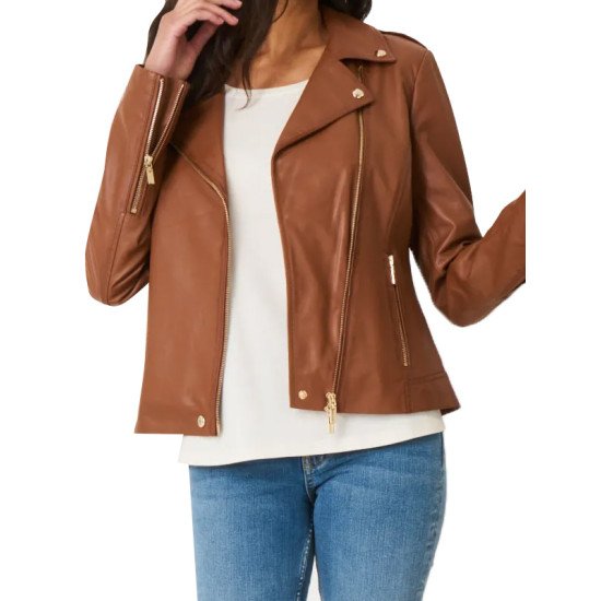 Brown Leather Motorcycle Jacket