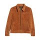 Brown Tan Suede Leather Jacket Mens