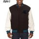 Carolina Panthers Black and White Two-Tone Varsity Jacket