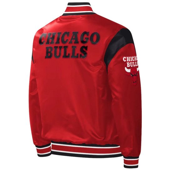 Chicago Bulls Force Play Red Varsity Satin Jacket