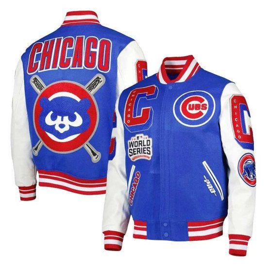 Chicago Cubs Mash Up Varsity Royal Blue and White Jacket