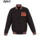 Cincinnati Bengals Black Varsity Wool Jacket