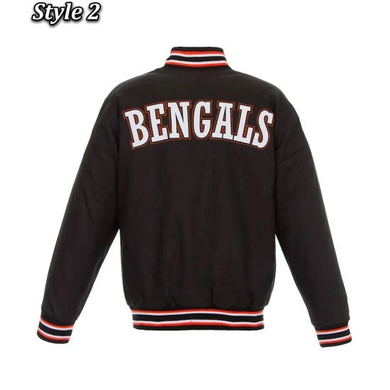 Cincinnati Bengals Black Varsity Wool Jacket