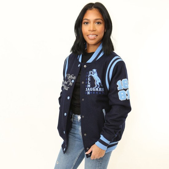 Blue wool Varsity Jacket Unisex