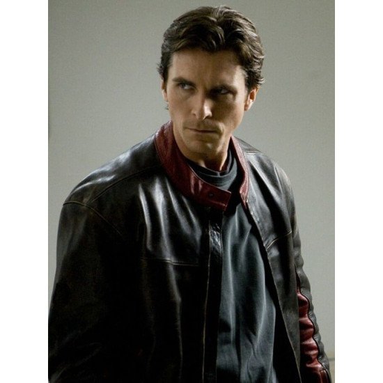 Dark Knight Christian Bale Leather Biker Jacket