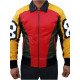 David Puddy 8 Ball Tricolor Bomber Leather Jacket