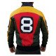 David Puddy 8 Ball Tricolor Bomber Leather Jacket