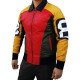 David Puddy 8 Ball Tricolor Bomber Leather Jacket