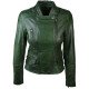 Diamond Quilted Leather Biker Jacket Green Edition