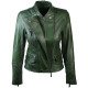 Diamond Quilted Leather Biker Jacket Green Edition