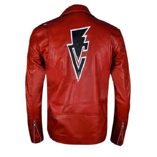 Fergal Devitt Motorcycle Red Leather Jacket