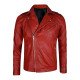 Fergal Devitt Motorcycle Red Leather Jacket