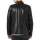 Four Flap Pockets Leather Black Jacket for Men