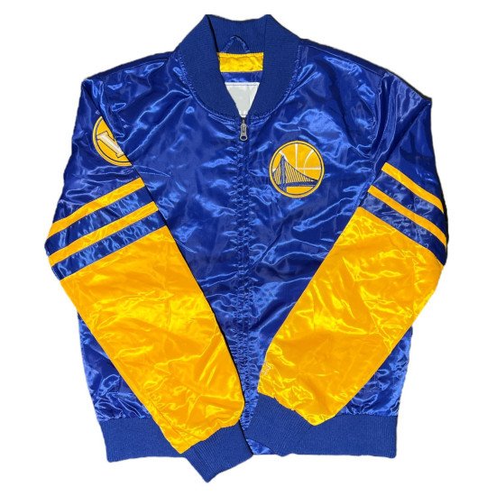 Golden State Warriors Vintage Blue and Gold Satin Jacket