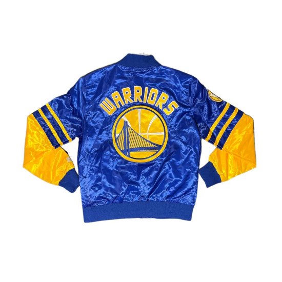 Golden State Warriors Vintage Blue and Gold Satin Jacket