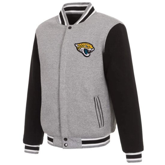 Gray Black Jacksonville Jaguars Two-Tone Varsity Wool Jacket