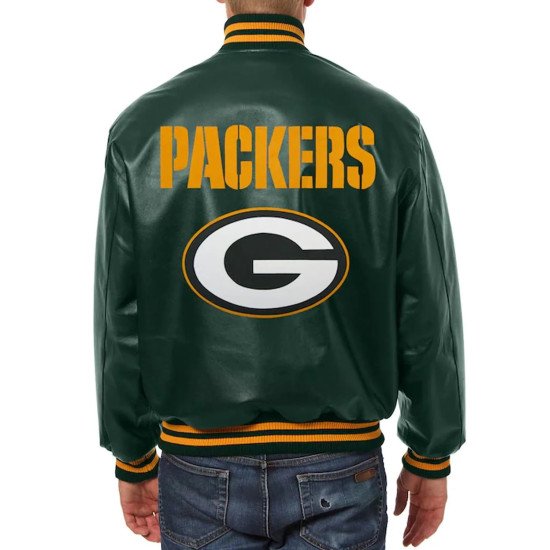 Green Bay Packers Varsity Green Leather Jacket