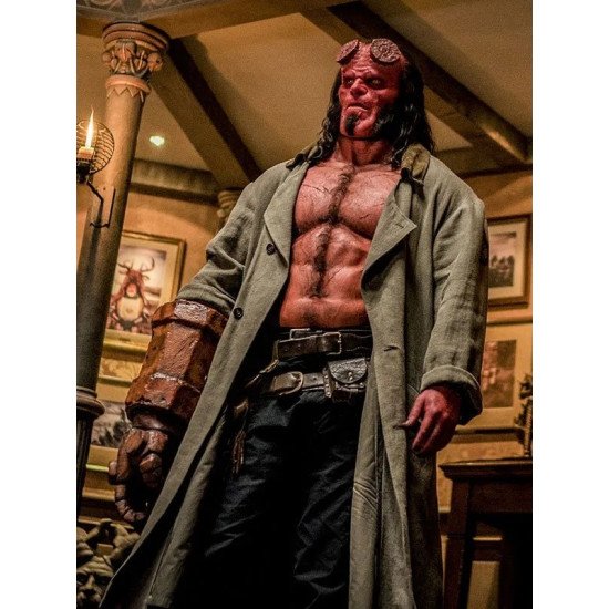 Hellboy David Harbour Cotton Trench Coat