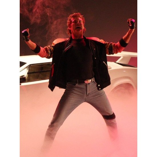 Hoff 9000 Kung Fury Cobra David Hasselhoff Leather Bomber Jacket