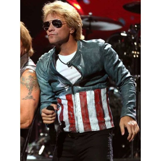 Jon Bon Jovi Concert Captain America Leather Jacket